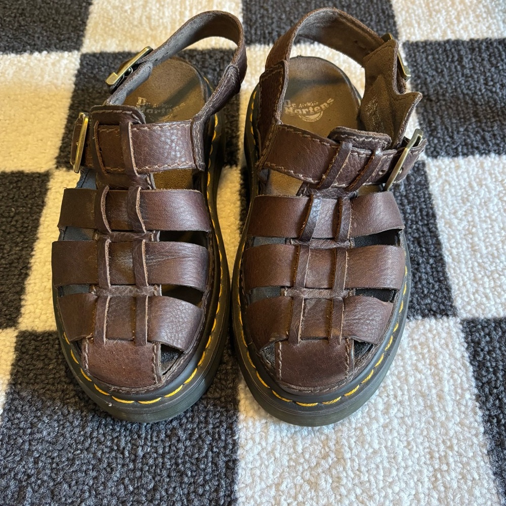 Dr Martens Brown Sandals Wrenlie Fisherman 5